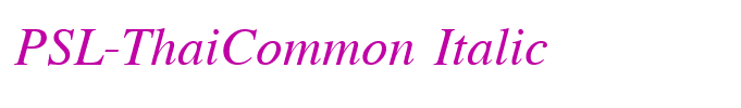 PSL-ThaiCommon Italic